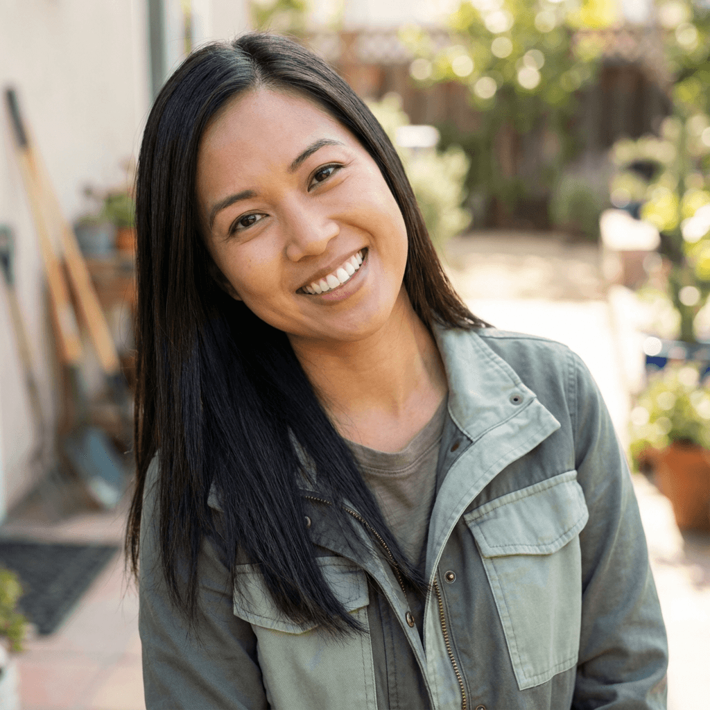 Female homeowner in her 40s, White, friendly approachable style suitable for residential setting